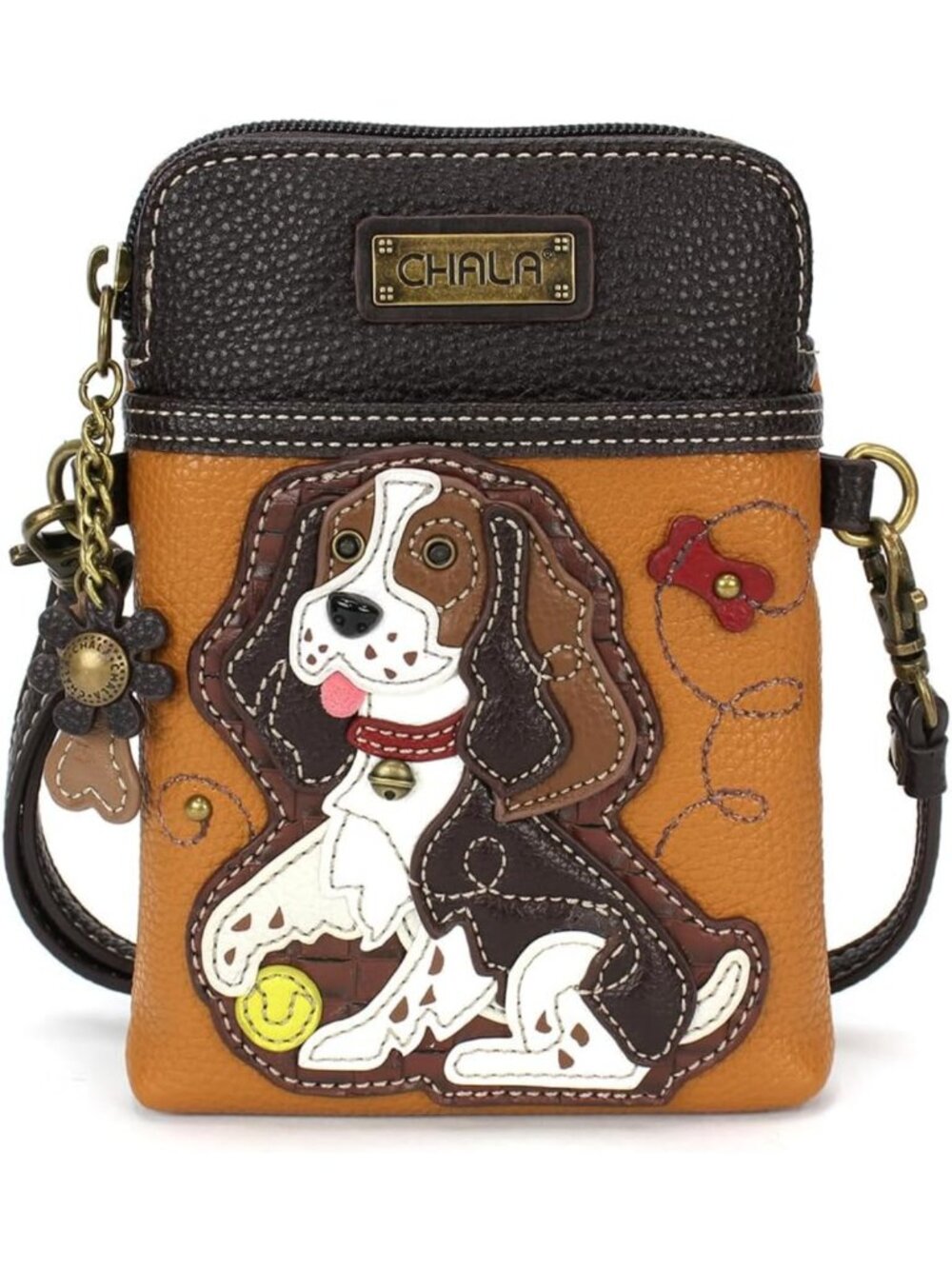 Stylish Multicolor Dog Print Crossbody Purse for Women - Adjustable Strap, PU